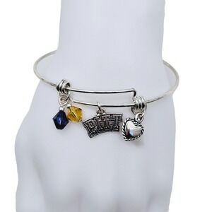 Pittsburgh Panthers Charm Bracelet Bangle‎ Ashley Bridget Collegiate NCAA PITT
